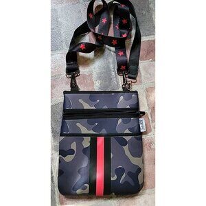 Julia Jordan Rose Camo Design Crossbady Purse Neoprene Type Material